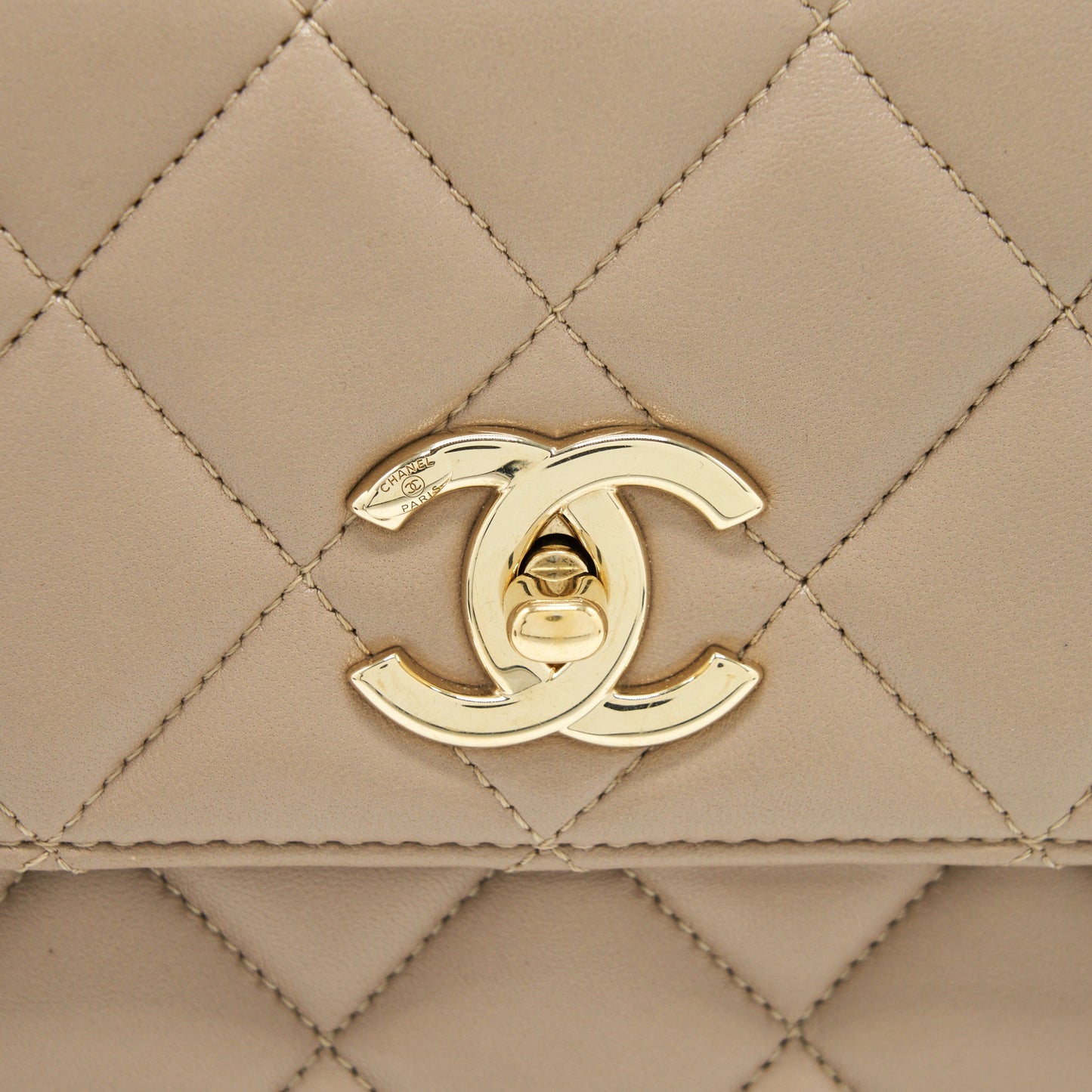 Chanel Trendy CC Flap Bag Lambskin Beige L