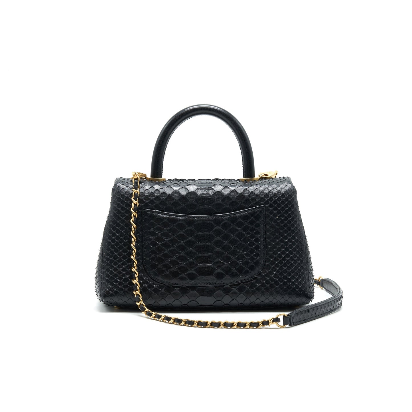 Chanel Coco Handle Mini Python Leather Black GHW Handbag