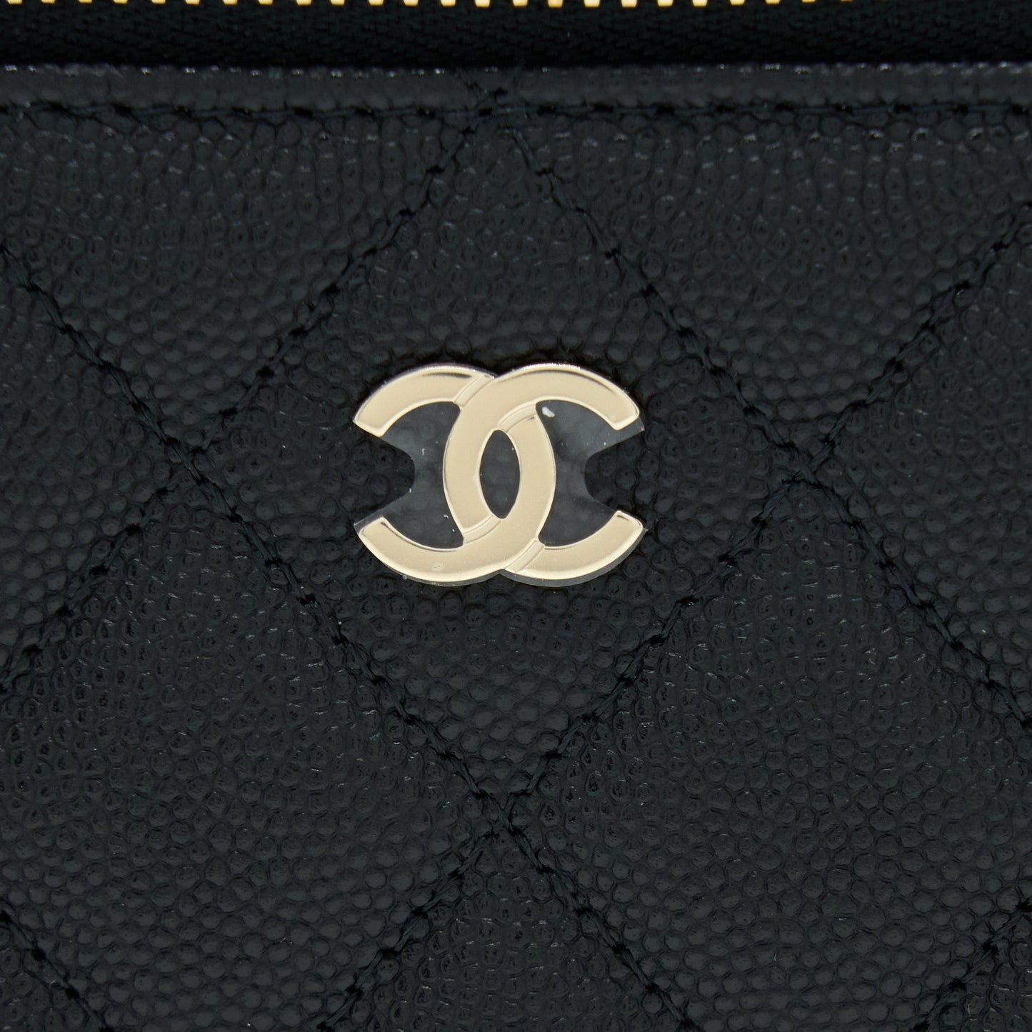 Chanel 23C Long Vanity With Chain Caviar Black L