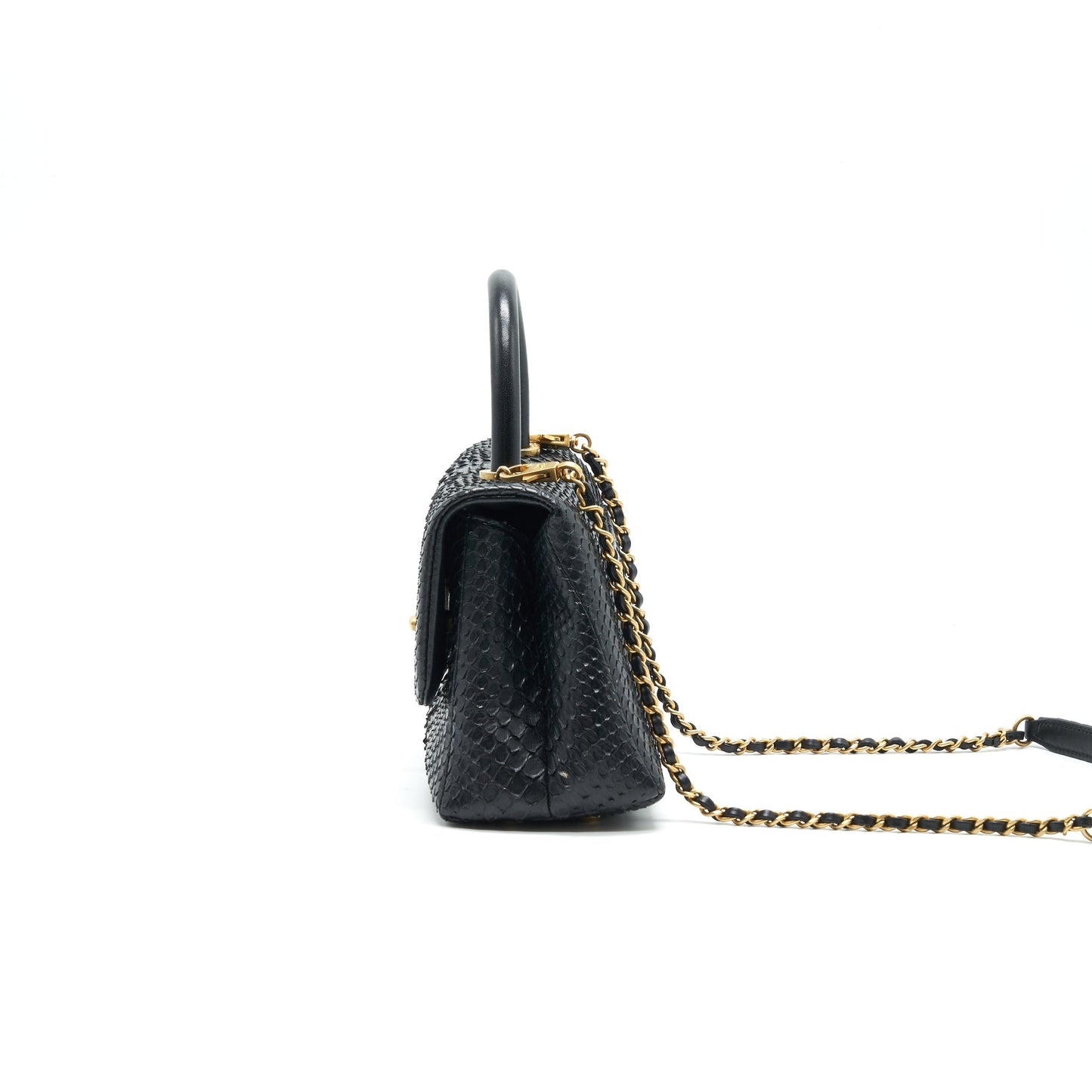 Chanel Coco Handle Mini Python Leather Black GHW Handbag