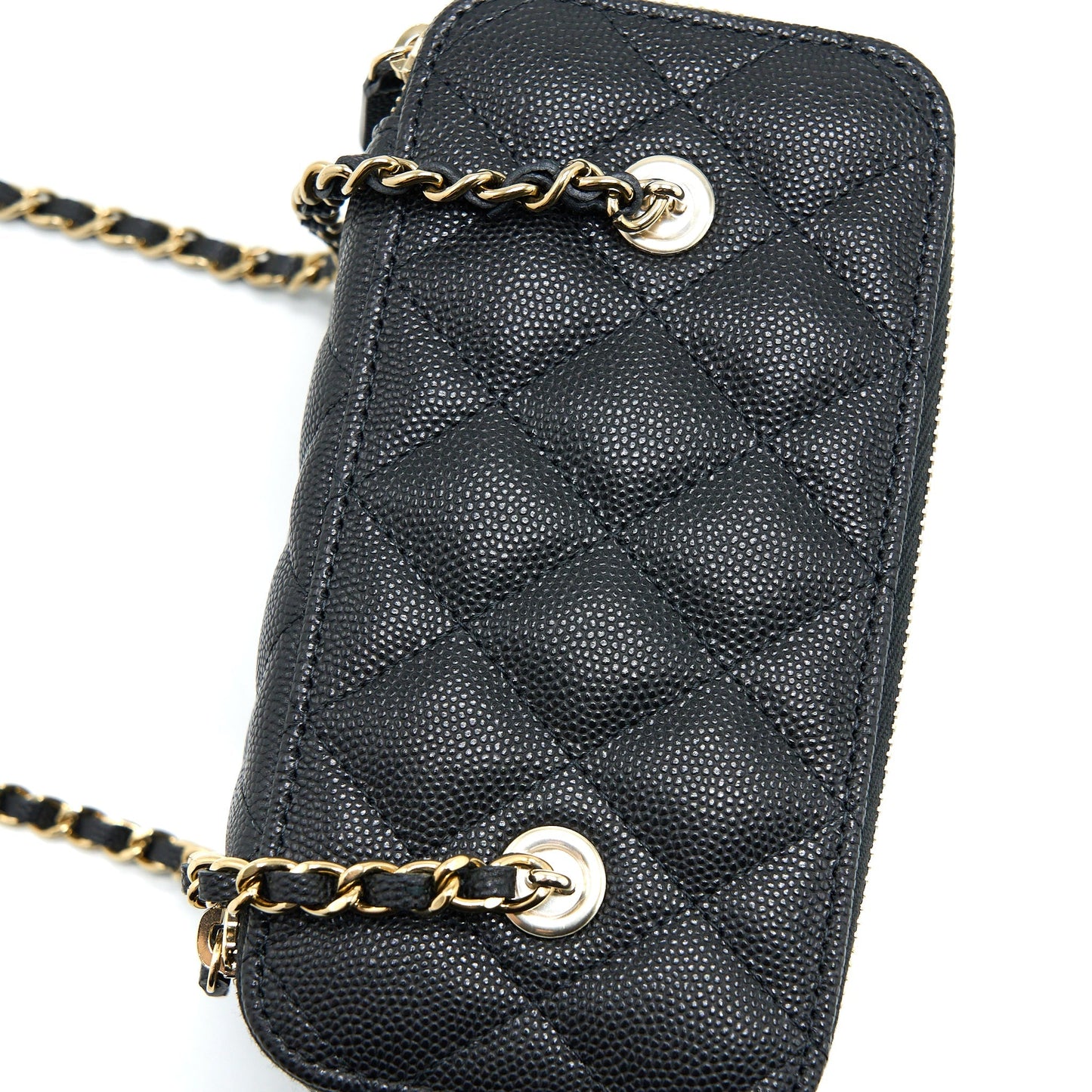 Chanel 23C Long Vanity With Chain Caviar Black L