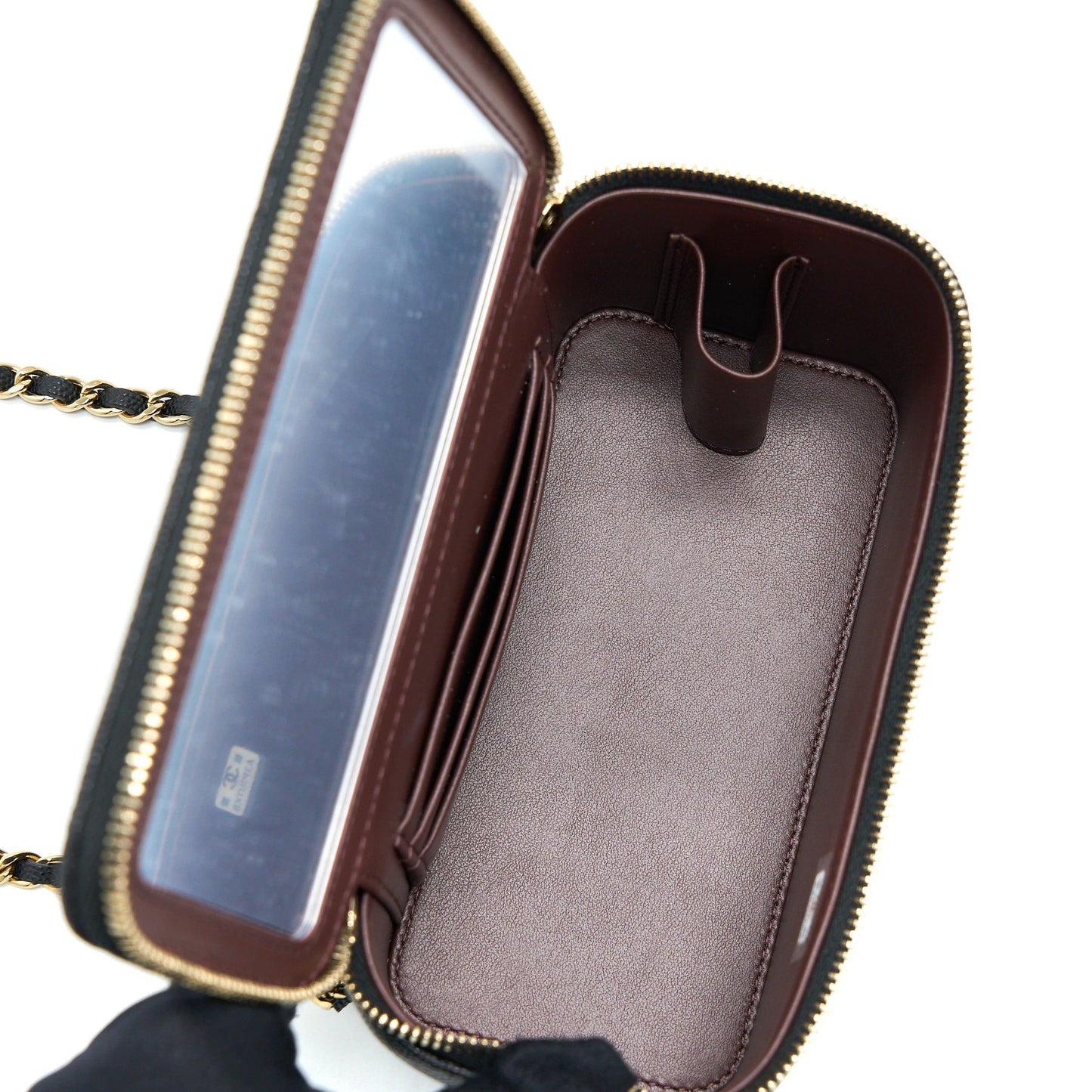 Chanel 23C Long Vanity With Chain Caviar Black L