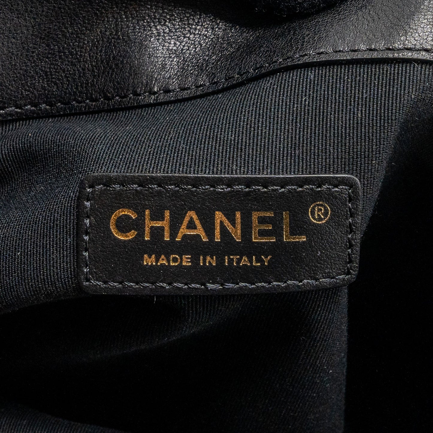 Chanel large tote bag Lambskin black brushed