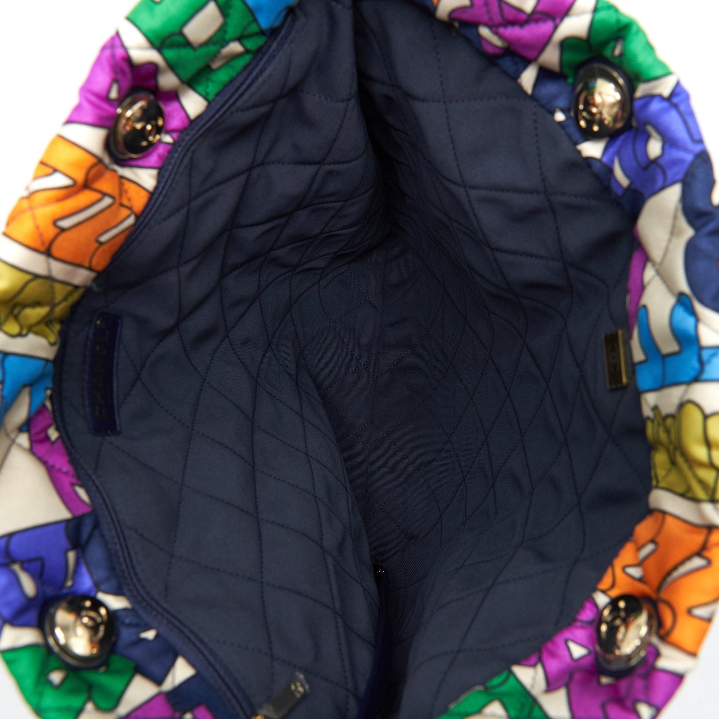 Chanel 21K Printed Barricades Quilted Logo Shopping Tote Bag Multicolour L