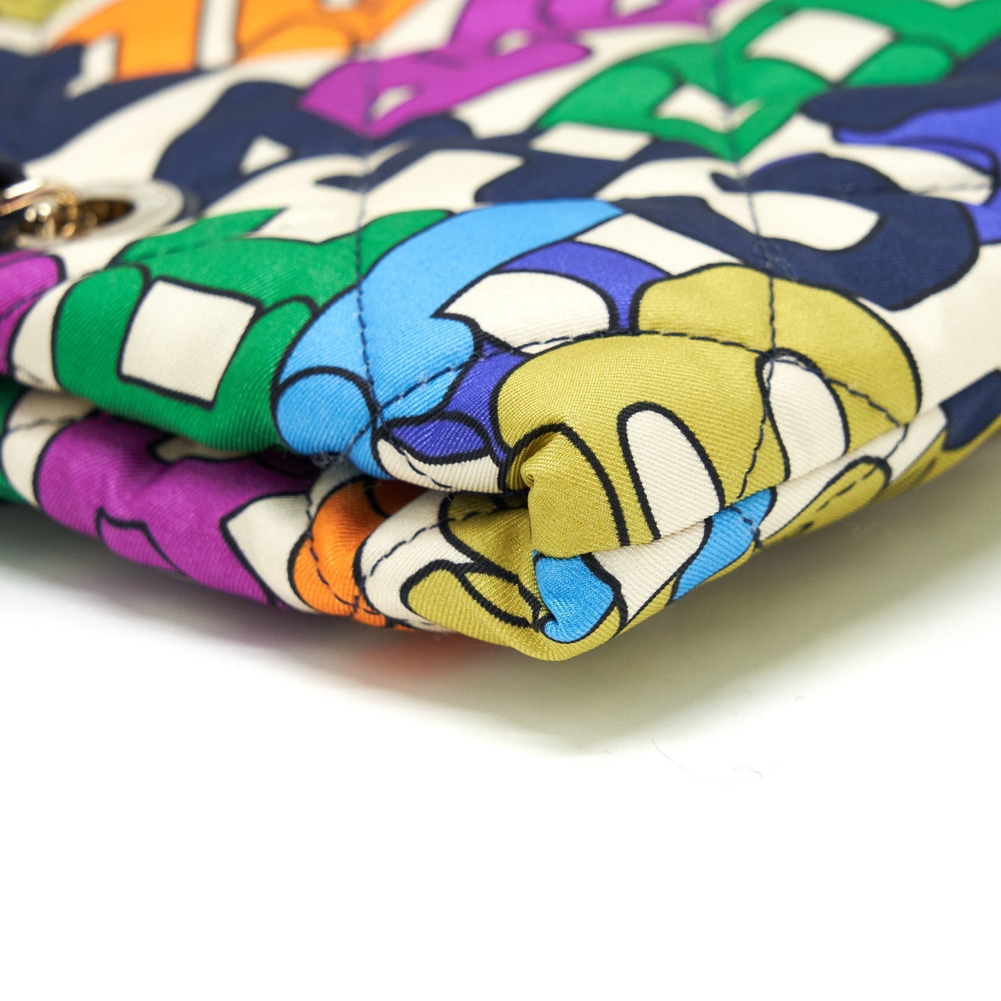 Chanel 21K Printed Barricades Quilted Logo Shopping Tote Bag Multicolour L