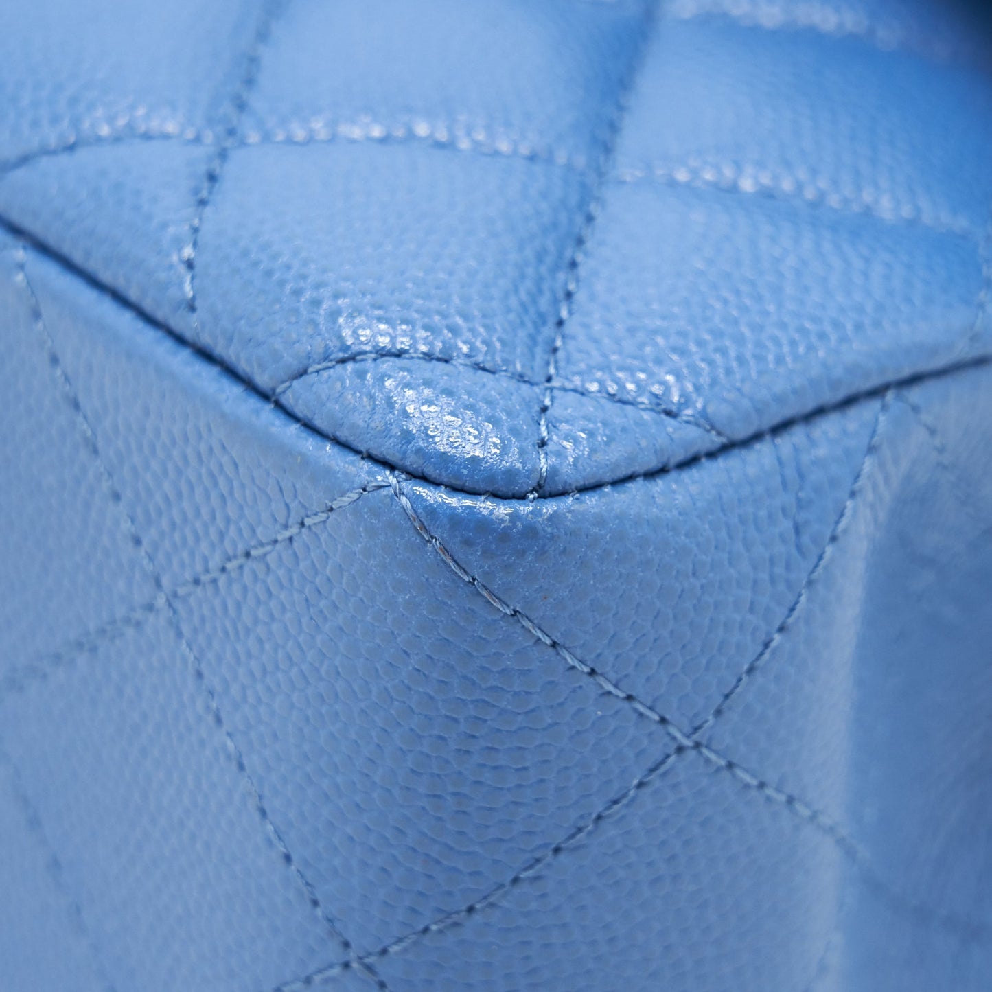 Chanel Small Classic double Flap Caviar Blue L