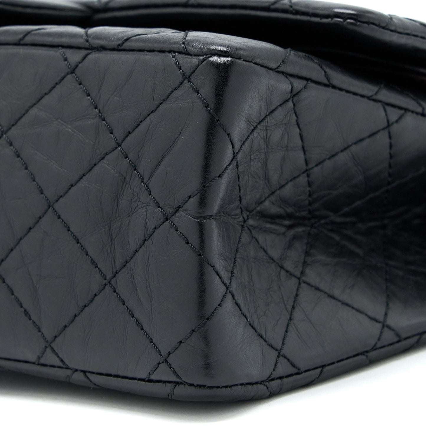 Chanel Small 2.55 255 Double Flap Bag Calfskin Black Ruthenium