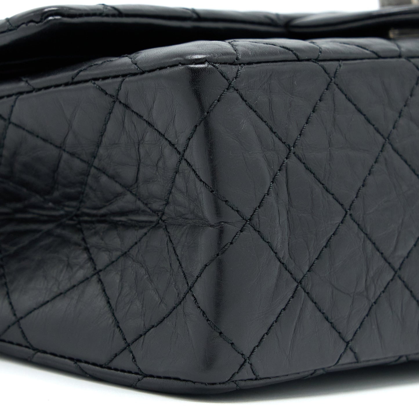 Chanel Small 2.55 255 Double Flap Bag Calfskin Black Ruthenium