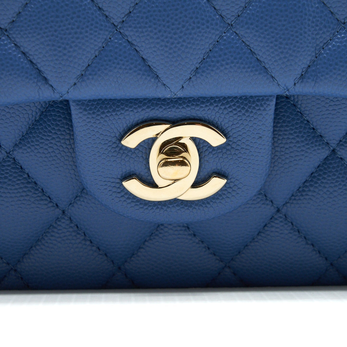 Chanel Small Classic double Flap Caviar Blue L