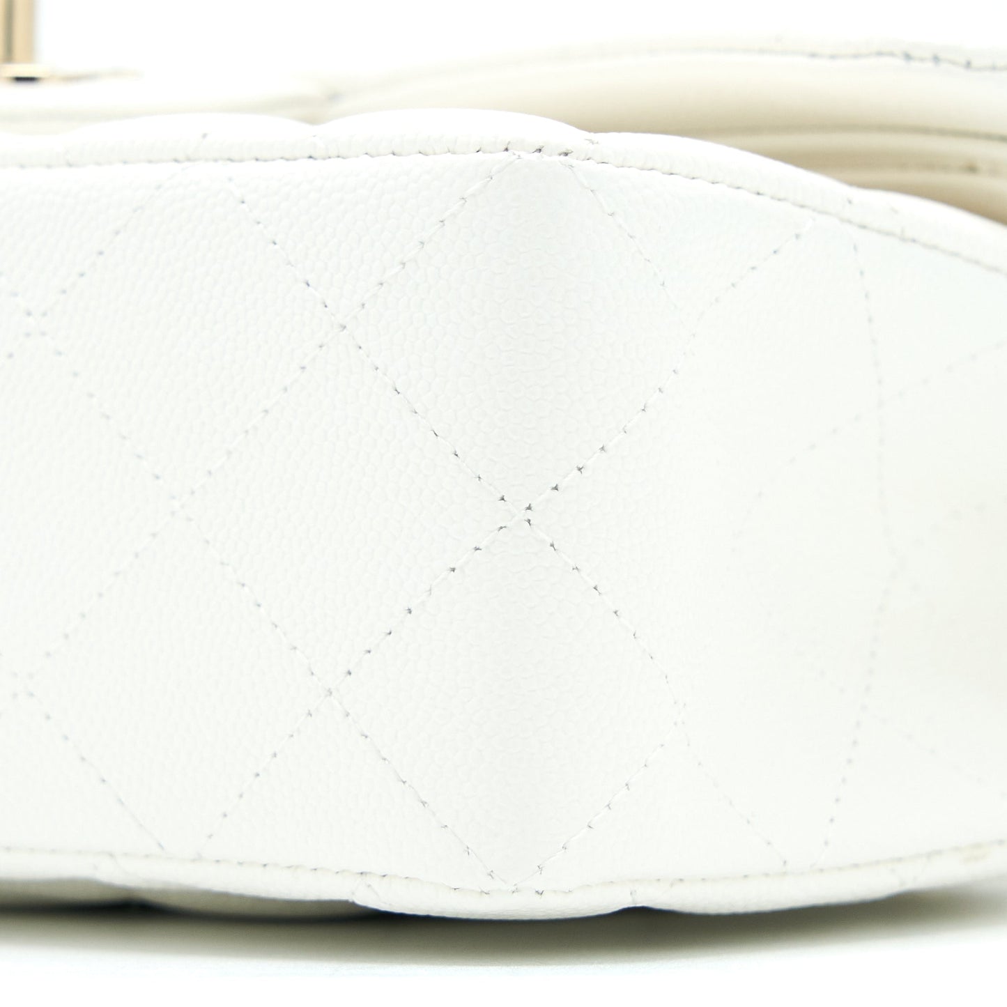 Chanel Small Classic Flap Bag Caviar White L (Microchip)