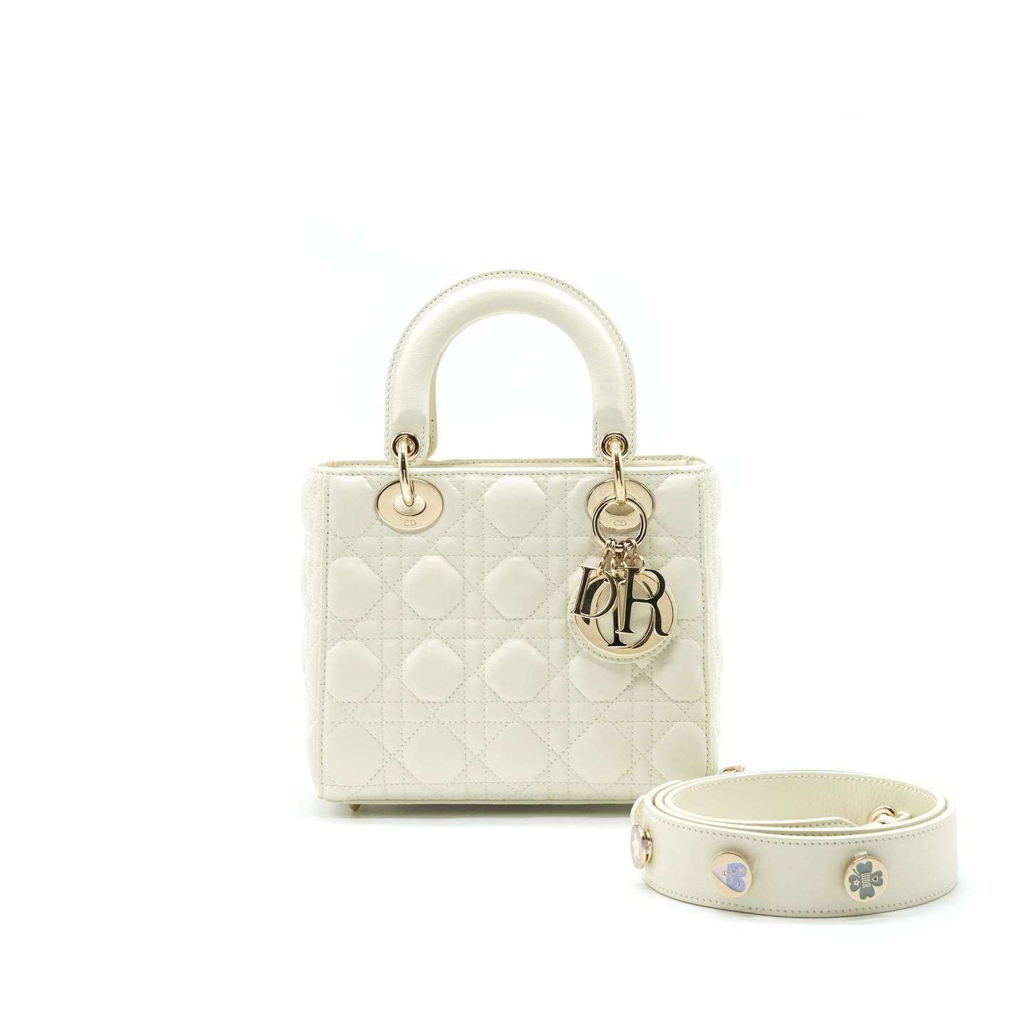 CHRISTIAN Small Lady Dior Cream With