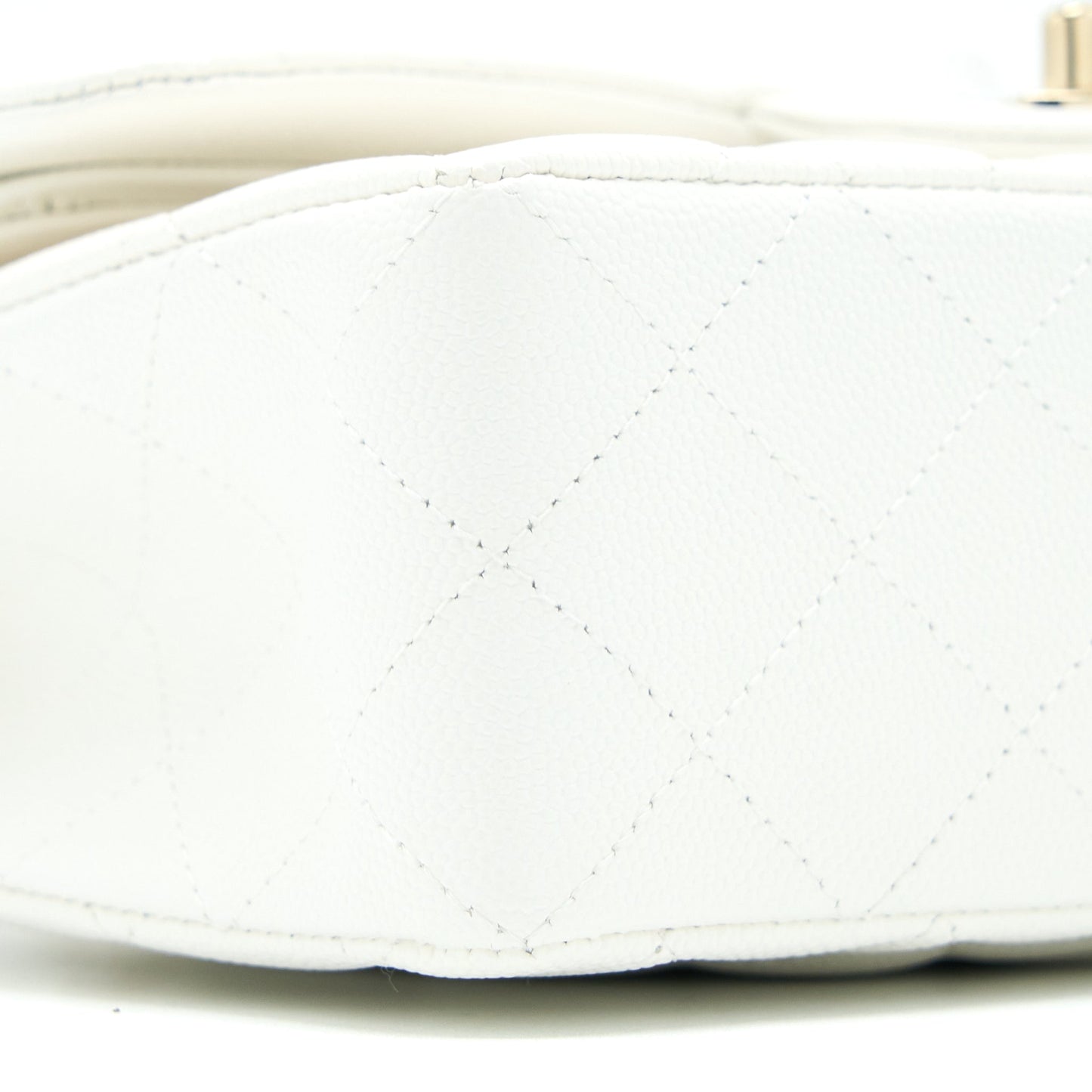 Chanel Small Classic Flap Bag Caviar White L (Microchip)