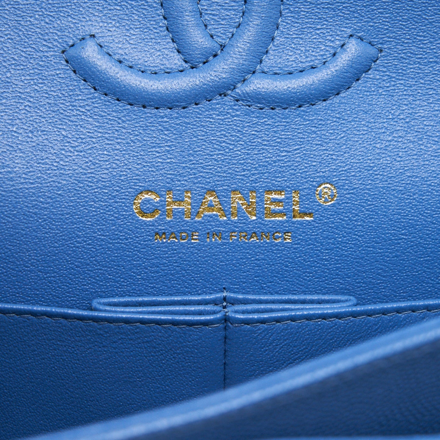 Chanel Small Classic double Flap Caviar Blue L
