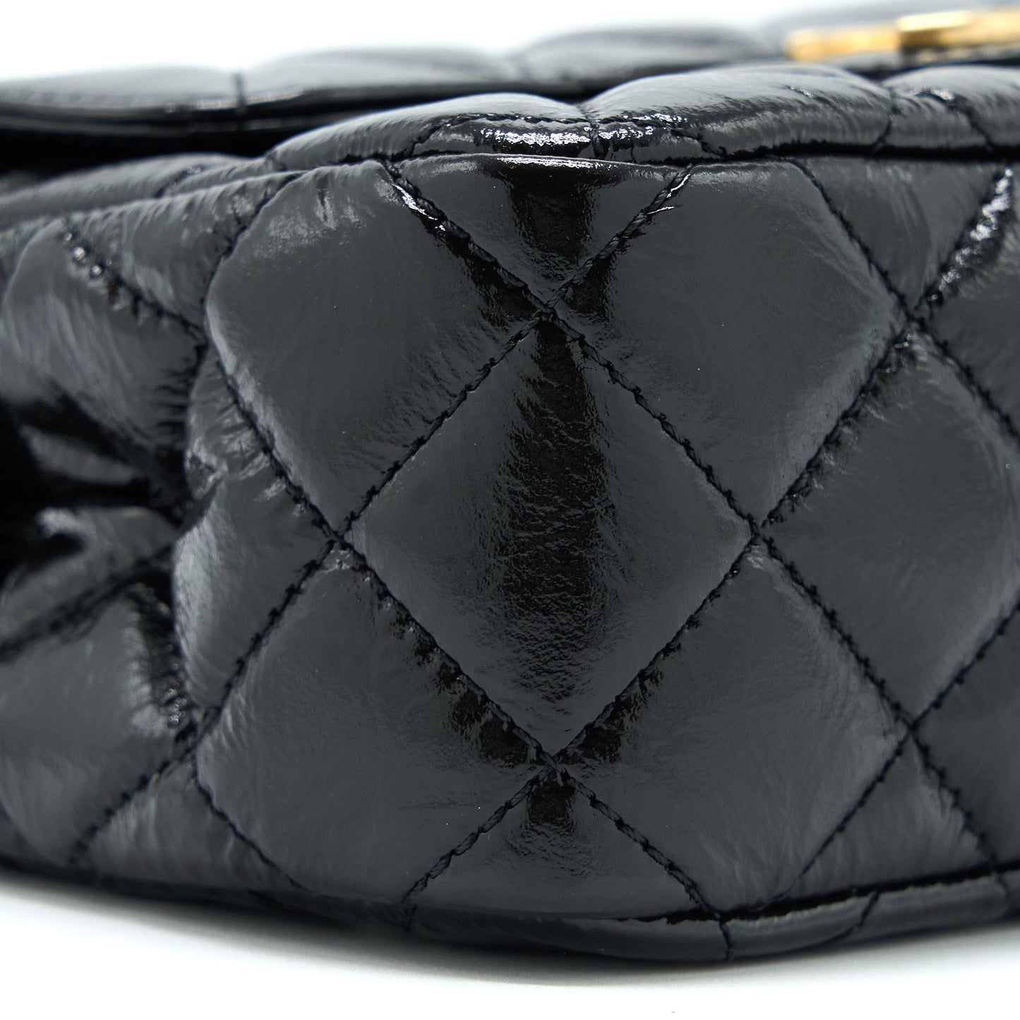 Chanel 23C Small Hobo Bag Shiny Calfskin Black Brushed  (Microchip)