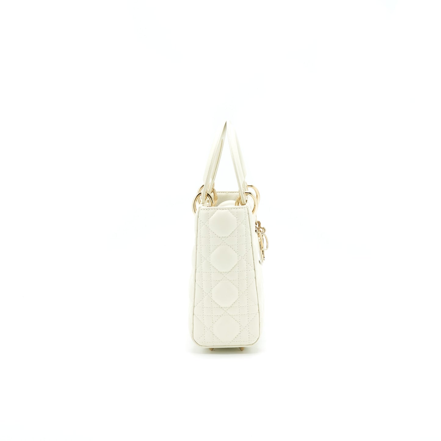 CHRISTIAN Small Lady Dior Cream With