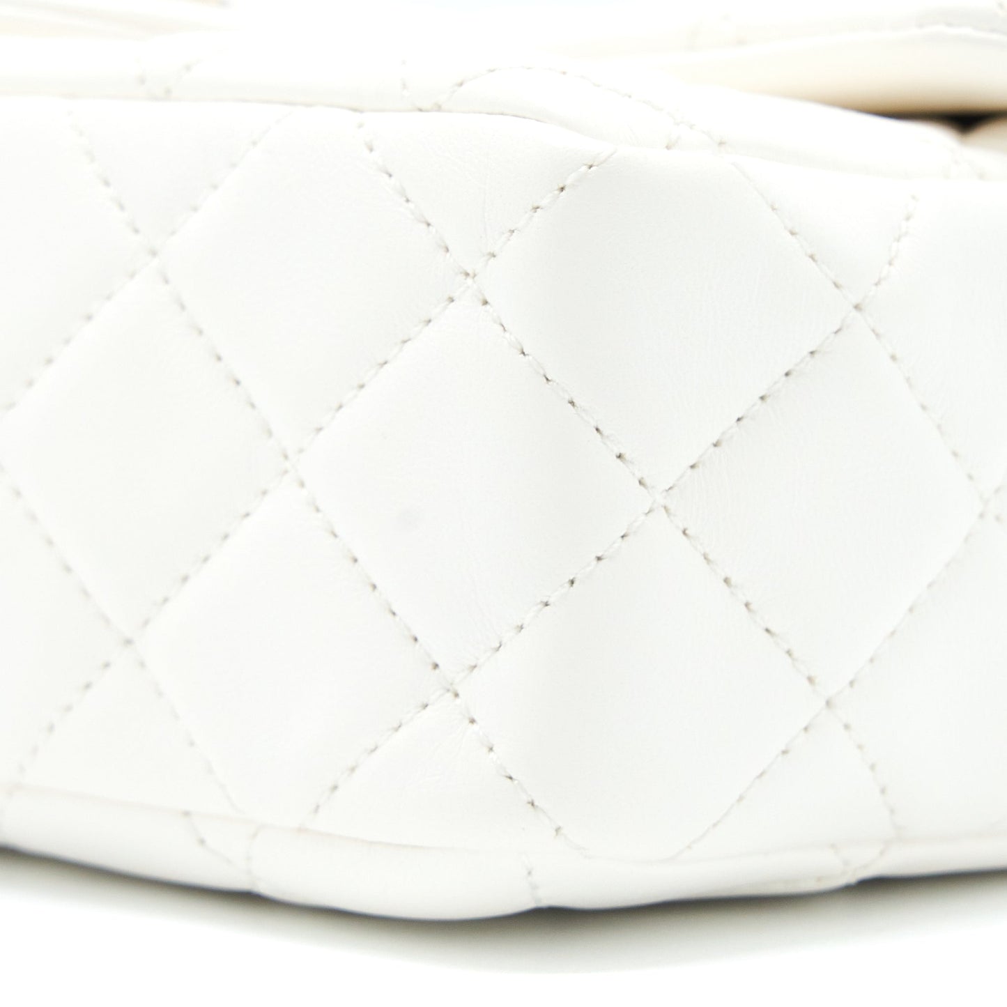 Chanel Pearl Crush Mini Rectangular Flap Bag Lambskin White