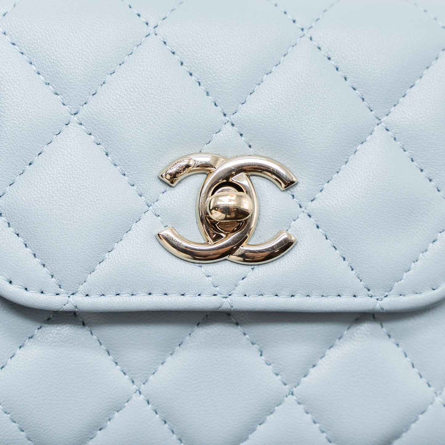 Chanel Mini Trendy CC Chain Wallet Lambskin Light Blue L (Microchip)