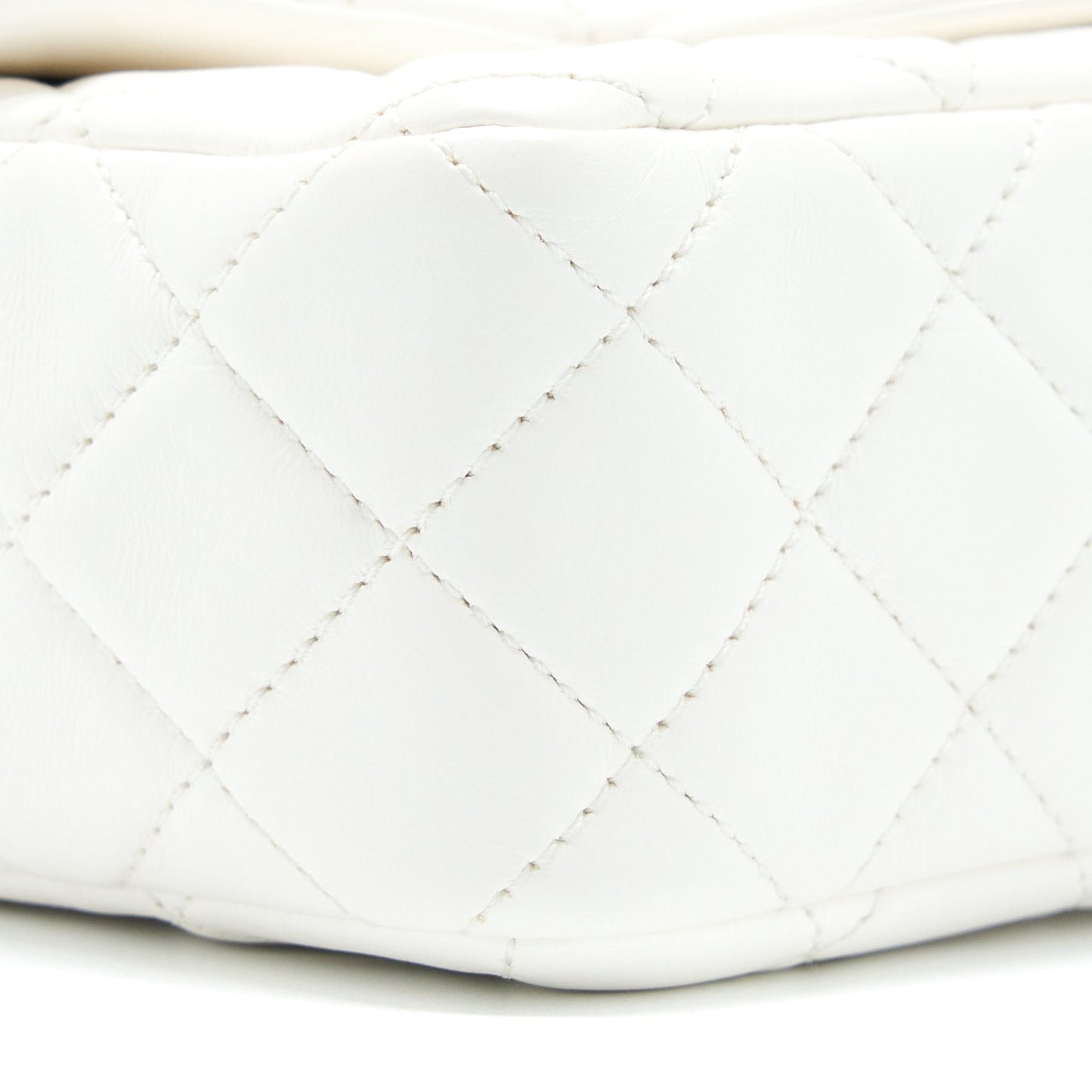 Chanel Pearl Crush Mini Rectangular Flap Bag Lambskin White