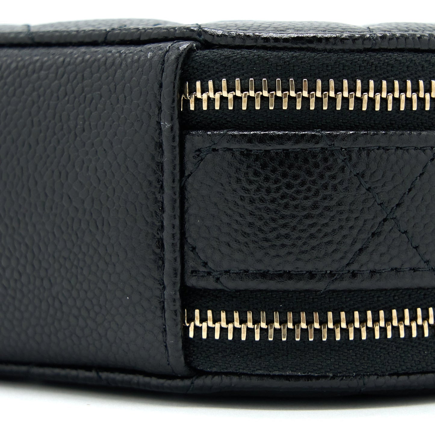 Chanel Mini Round Purse Vanity Caviar Black L