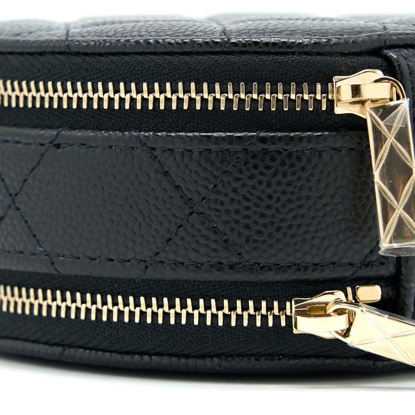 Chanel Mini Round Purse Vanity Caviar Black L
