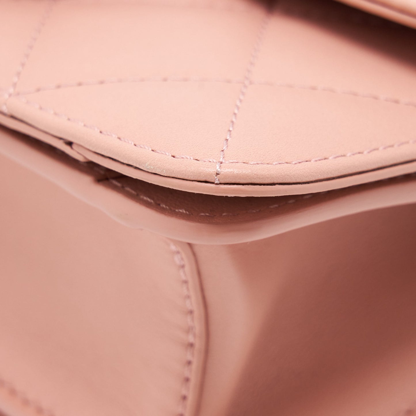 Chanel Top Handle Flap Bag Lambskin Dark Pink L