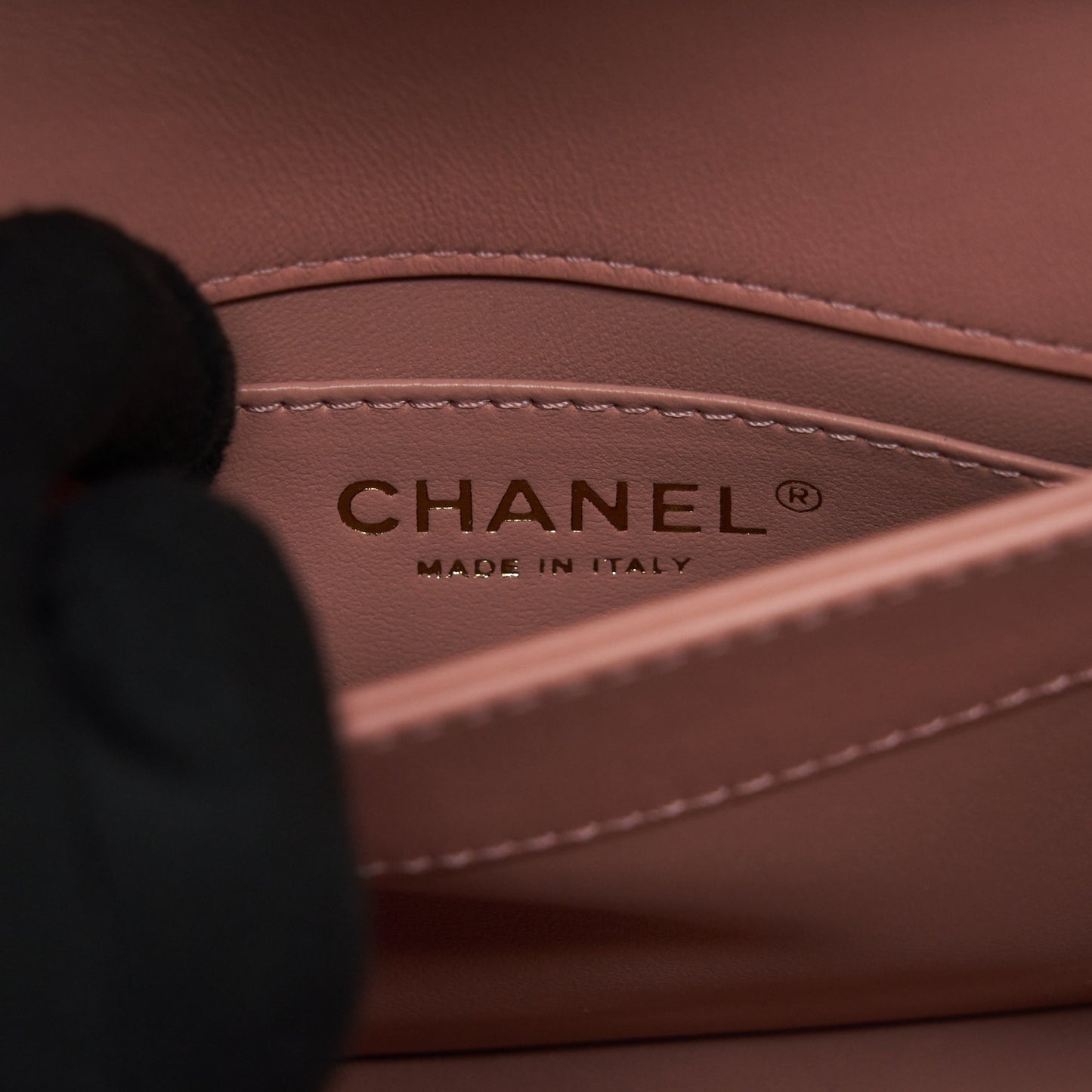 Chanel Top Handle Flap Bag Lambskin Dark Pink L