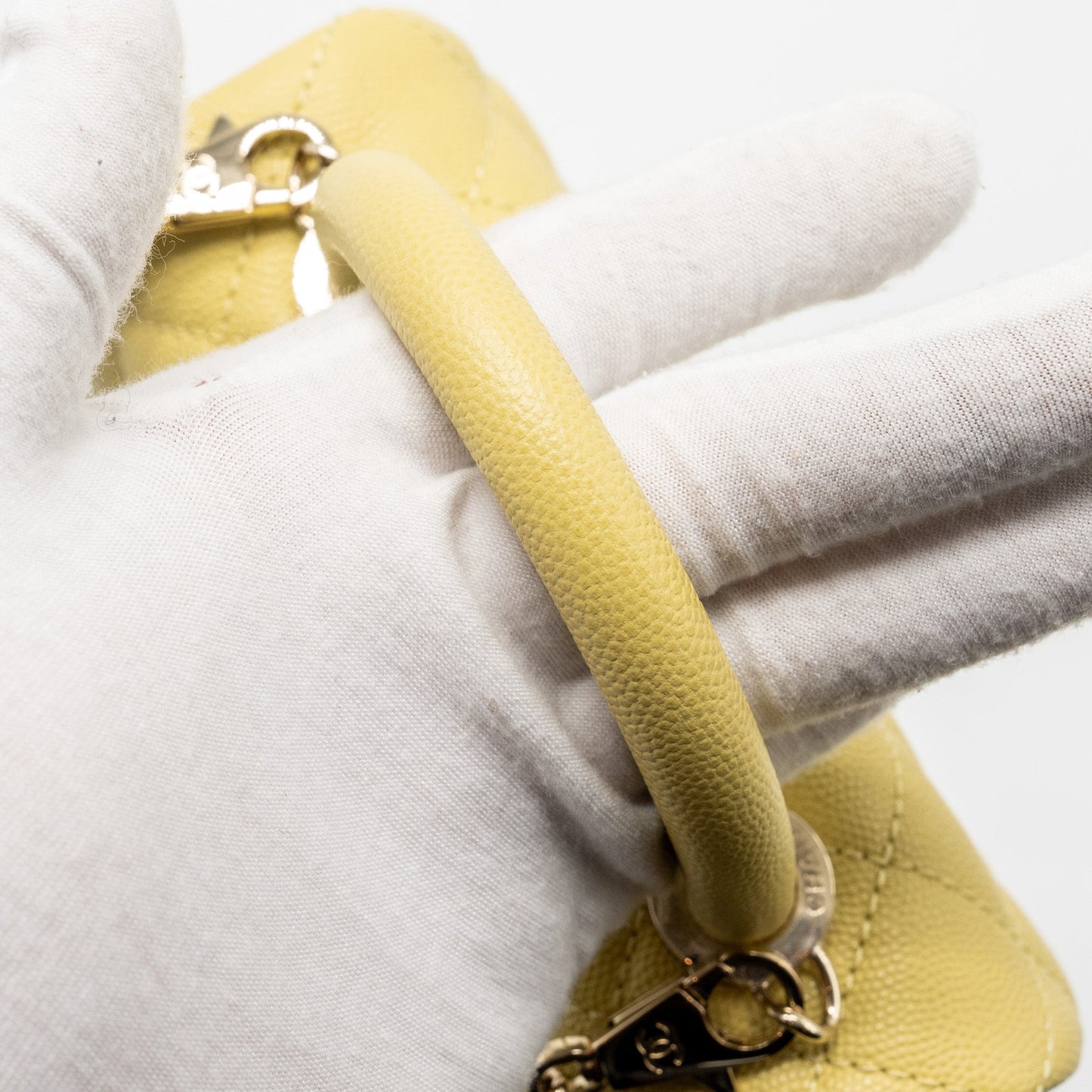 Chanel Mini Cocohandle caviar Yellow L