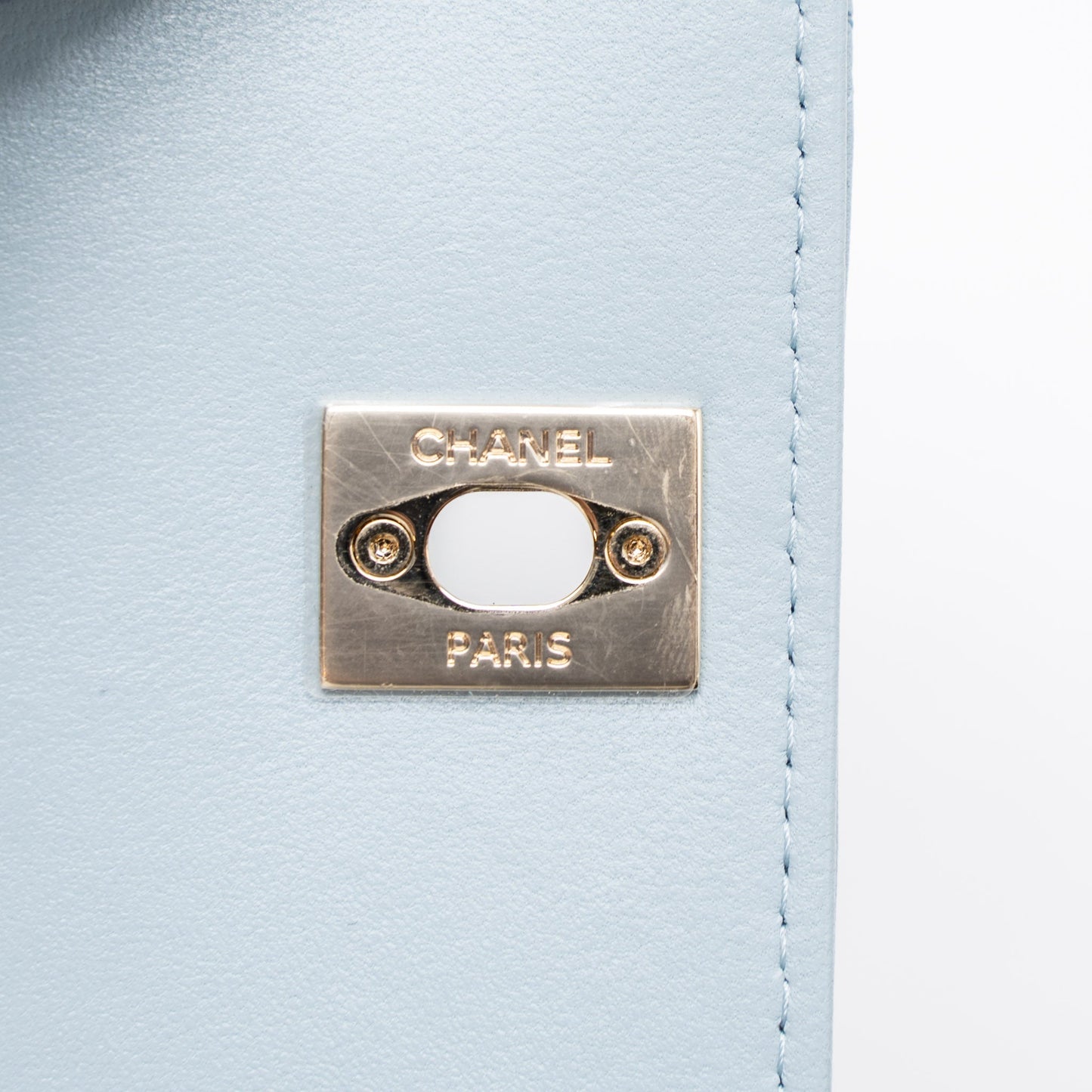 Chanel Mini Trendy CC Chain Wallet Lambskin Light Blue L (Microchip)