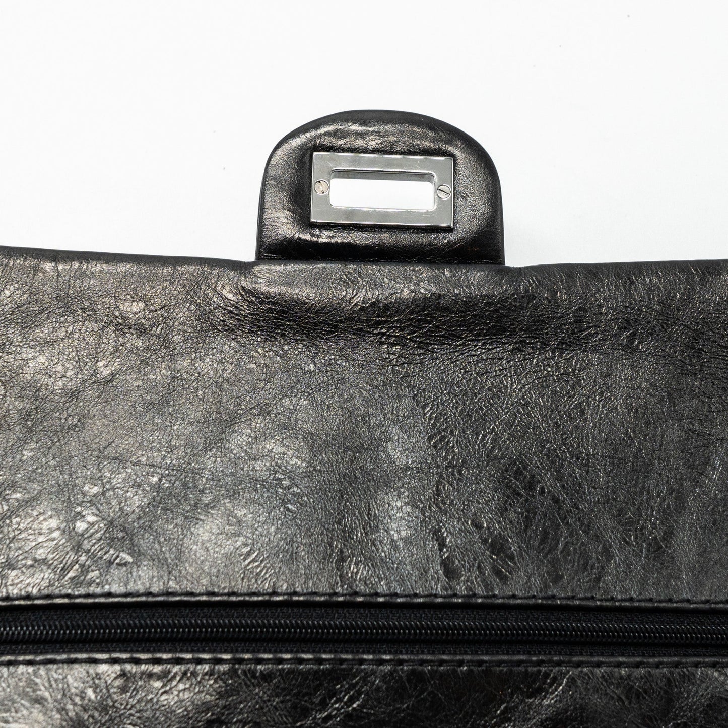 Chanel 2.55 226 Reissue Double Flap Bag Grained Calfskin Black