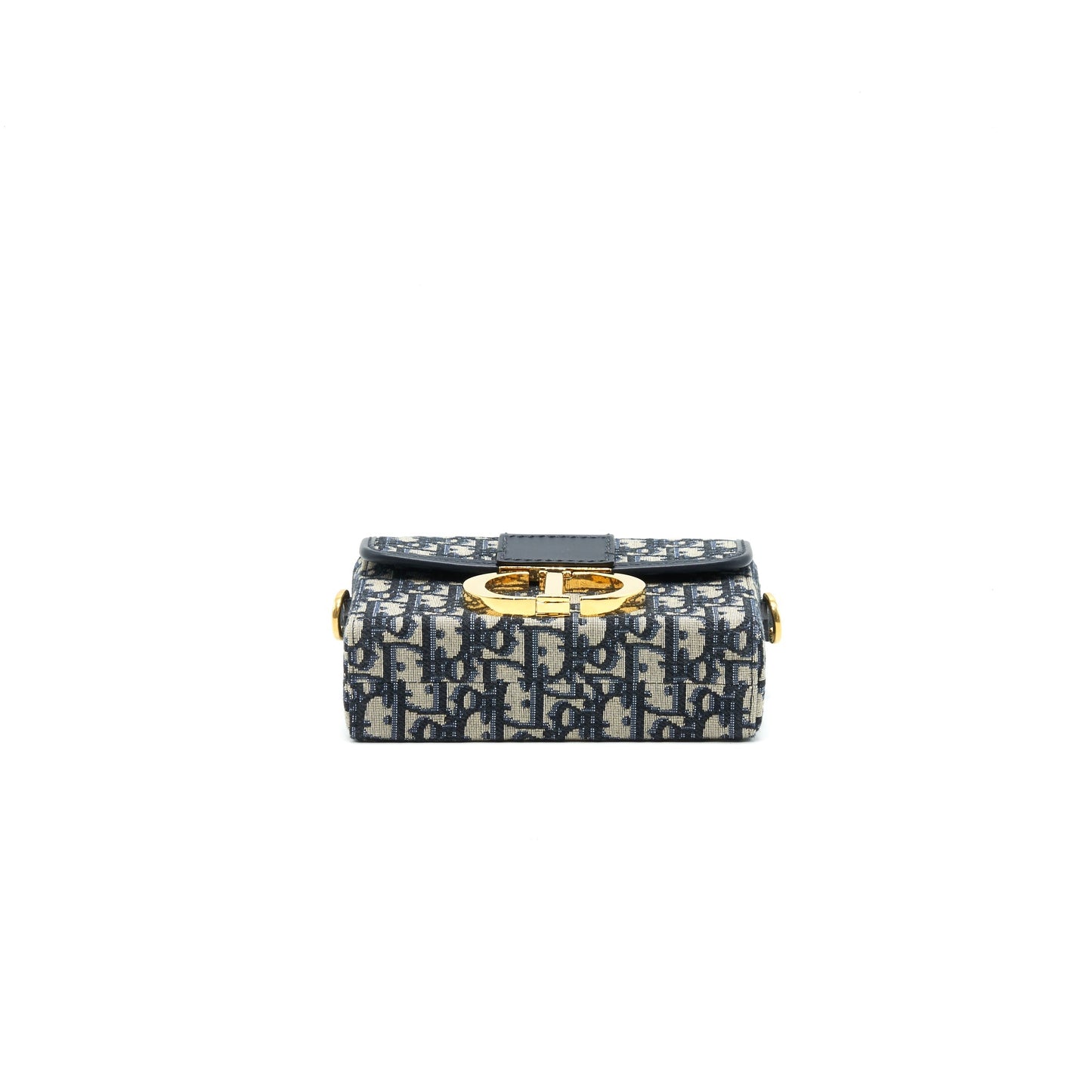 Christian Dior 30 Montaigne Box Purse Oblique Canvas Blue