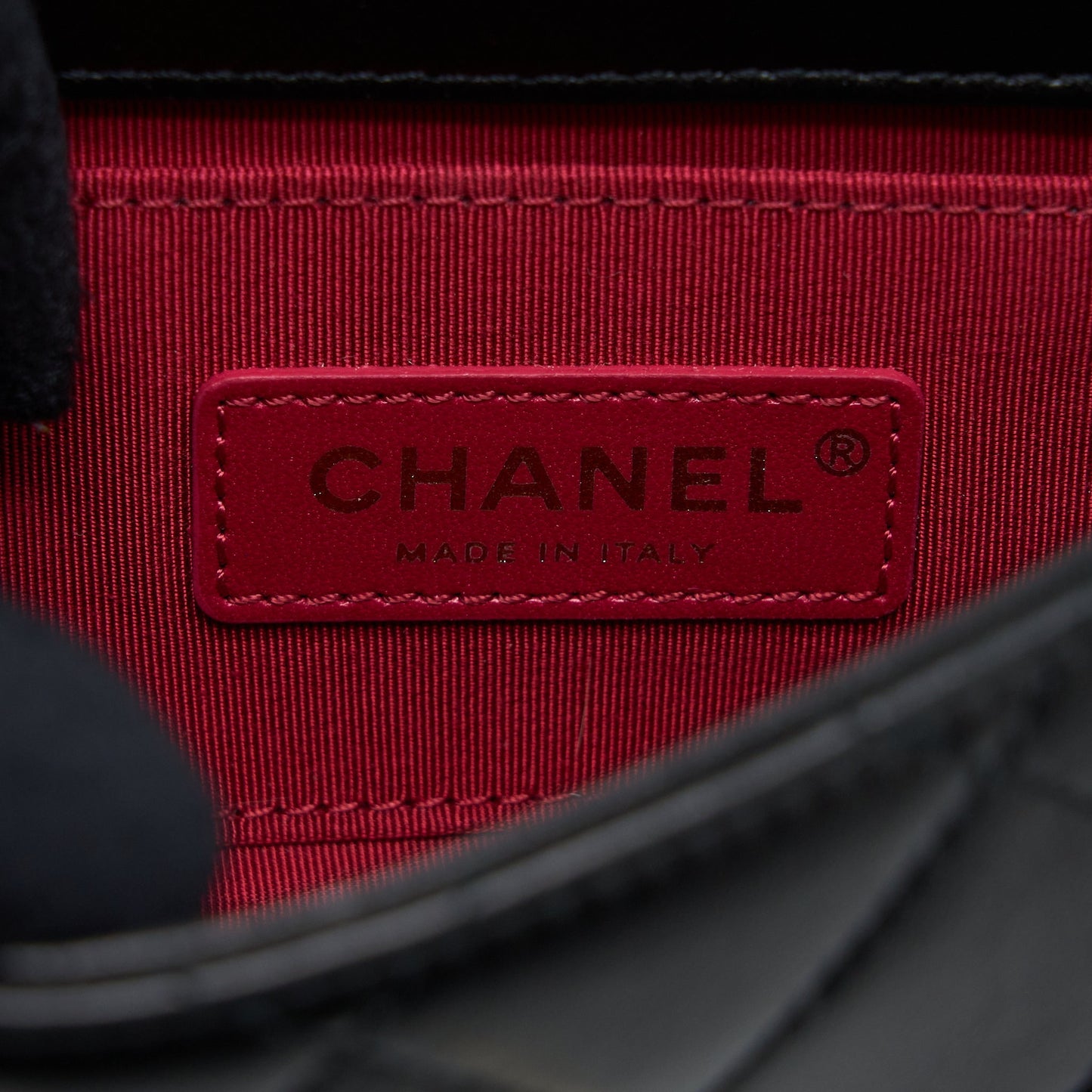 Chanel Enamel CC Logo Quilted Rectangular Flap Bag Lambskin Black L
