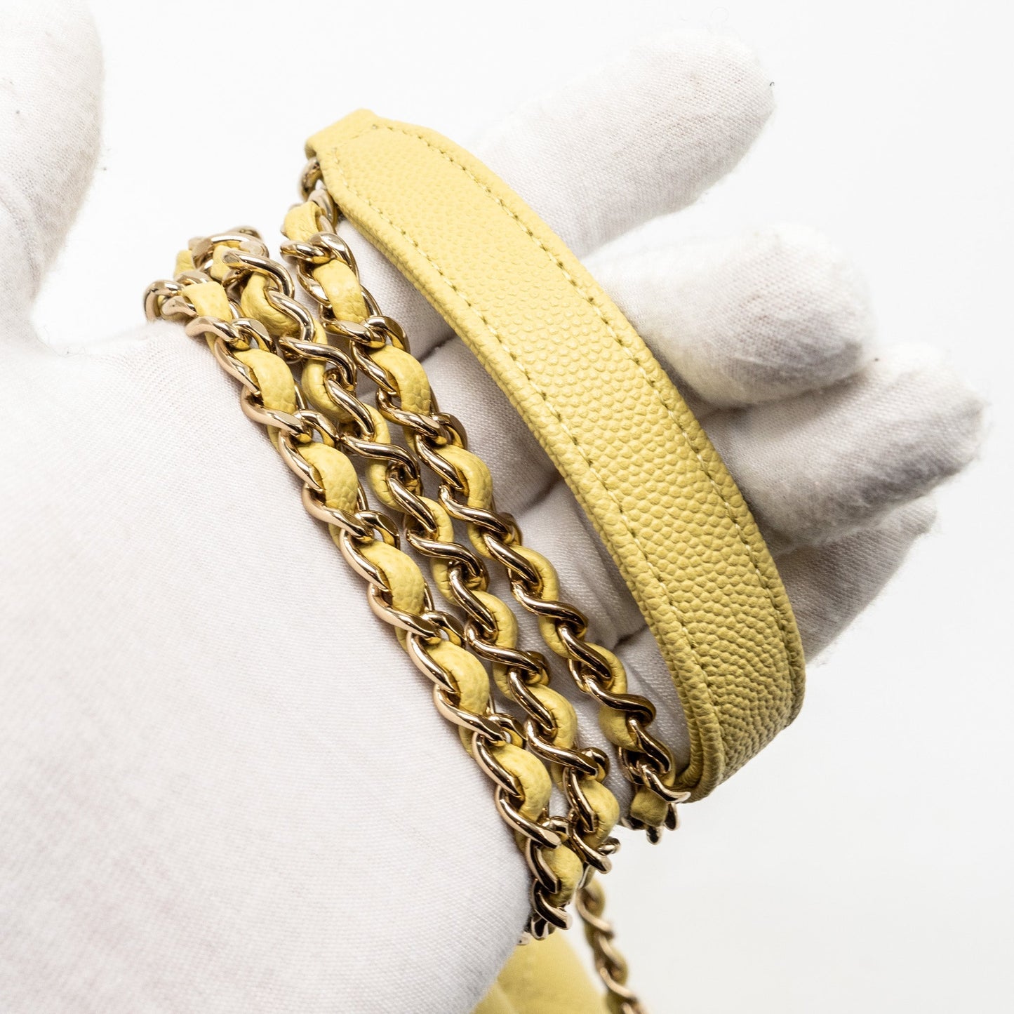 Chanel Mini Cocohandle caviar Yellow L