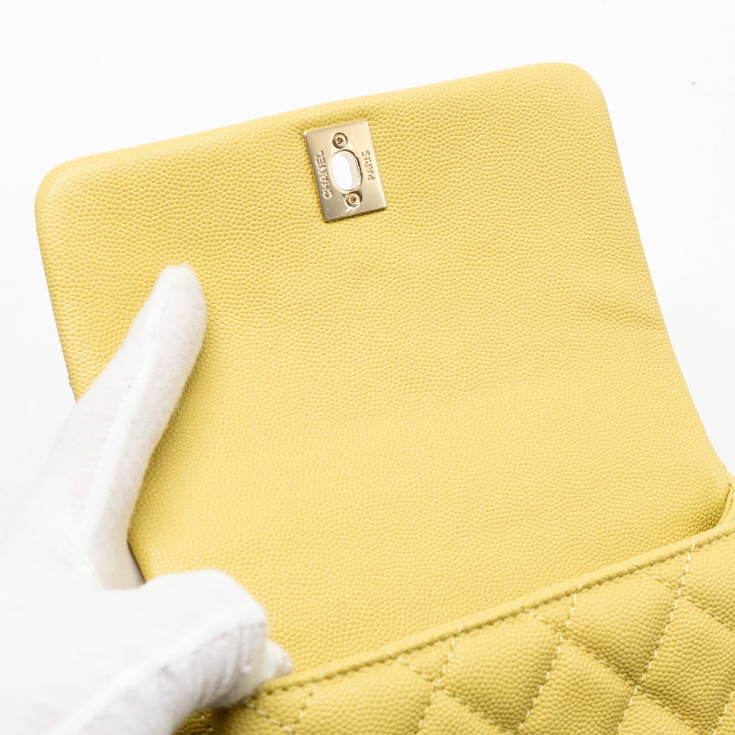 Chanel Mini Cocohandle caviar Yellow L
