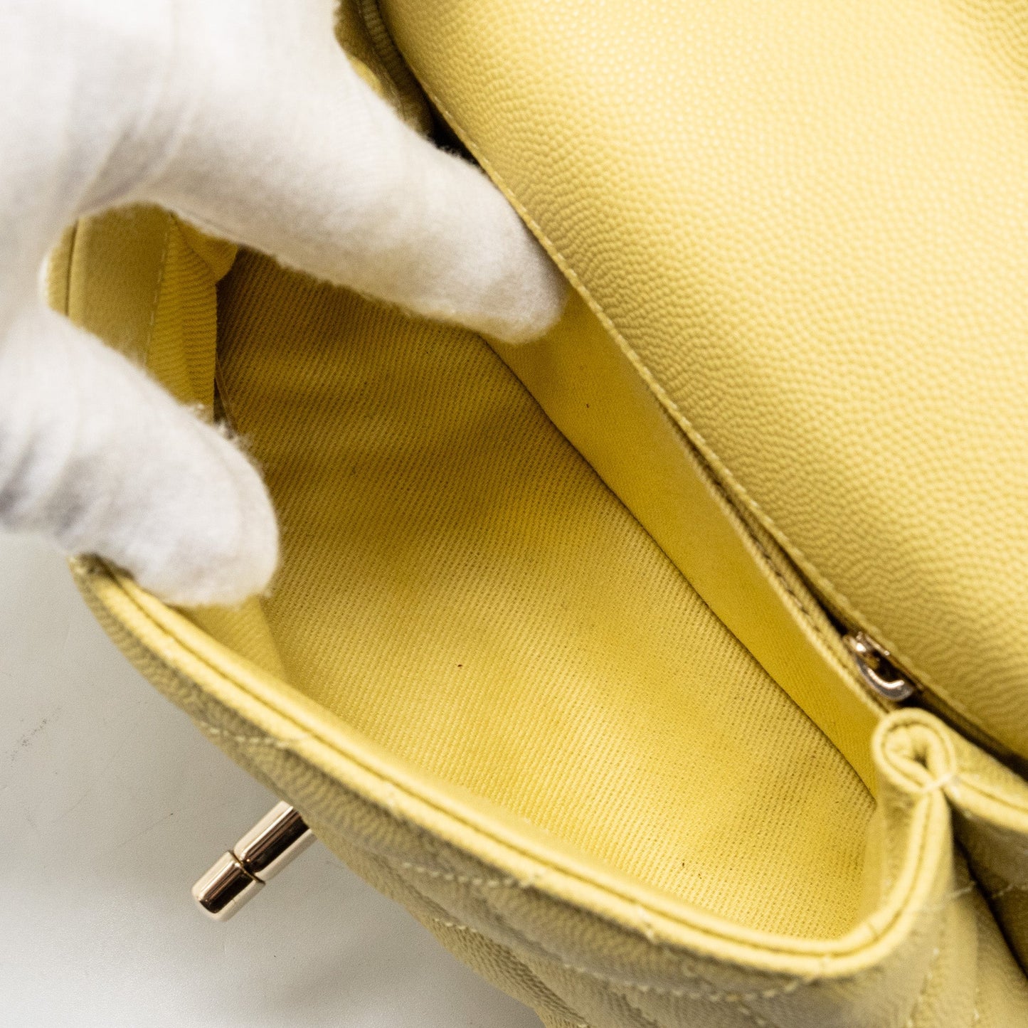 Chanel Mini Cocohandle caviar Yellow L