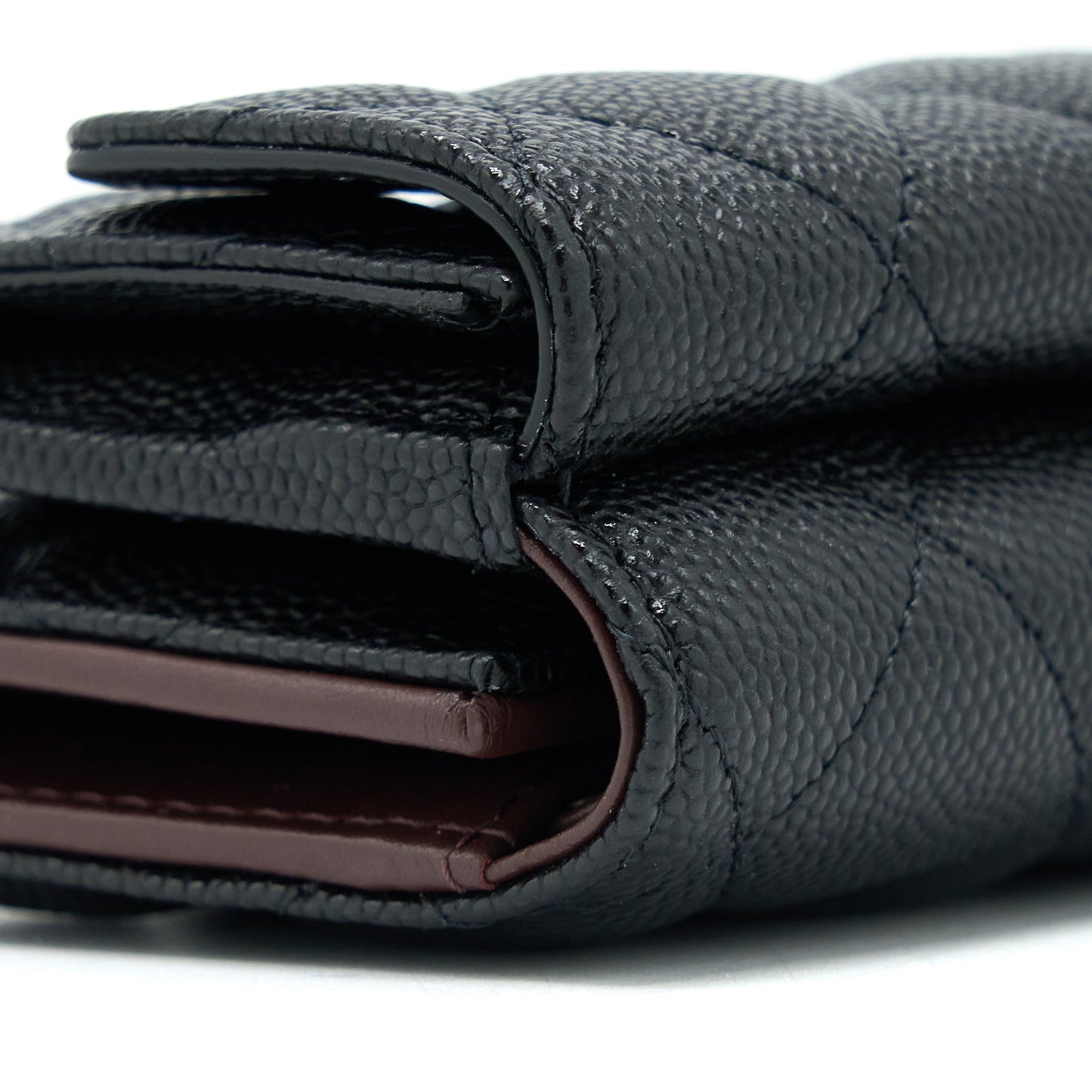 Chanel Small Compact Wallet Caviar Black L (Microchip)