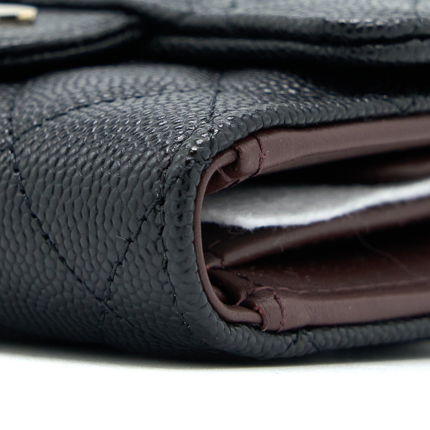 Chanel Classic Flap Compact Wallet Caviar Black L