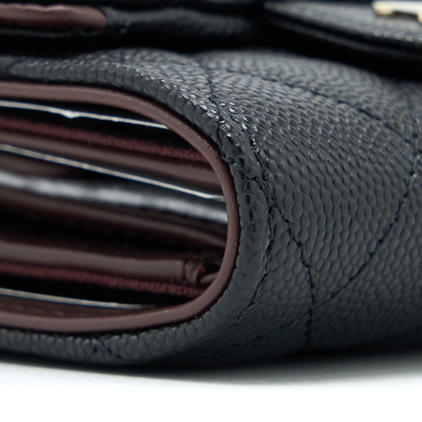 Chanel Classic Flap Compact Wallet Caviar Black L