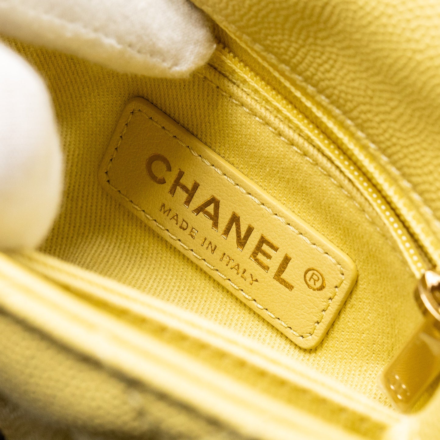 Chanel Mini Cocohandle caviar Yellow L