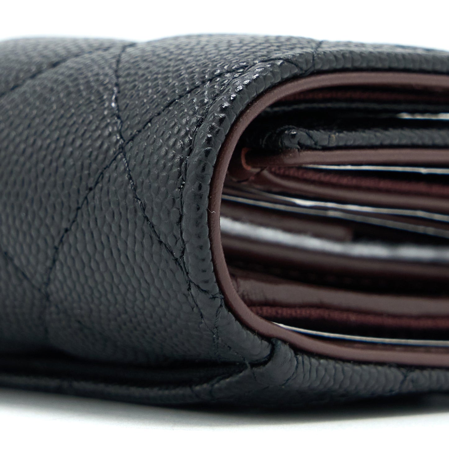 Chanel Classic Flap Compact Wallet Caviar Black L