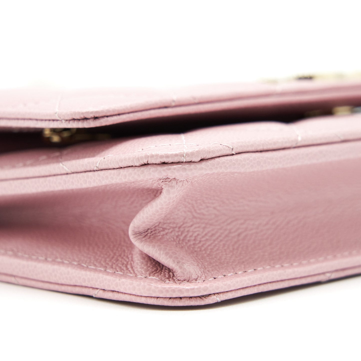 Chanel 22B Wallet On Chain With Detail CC Logo Caviar Light Pink NJ523 L(Microchip)