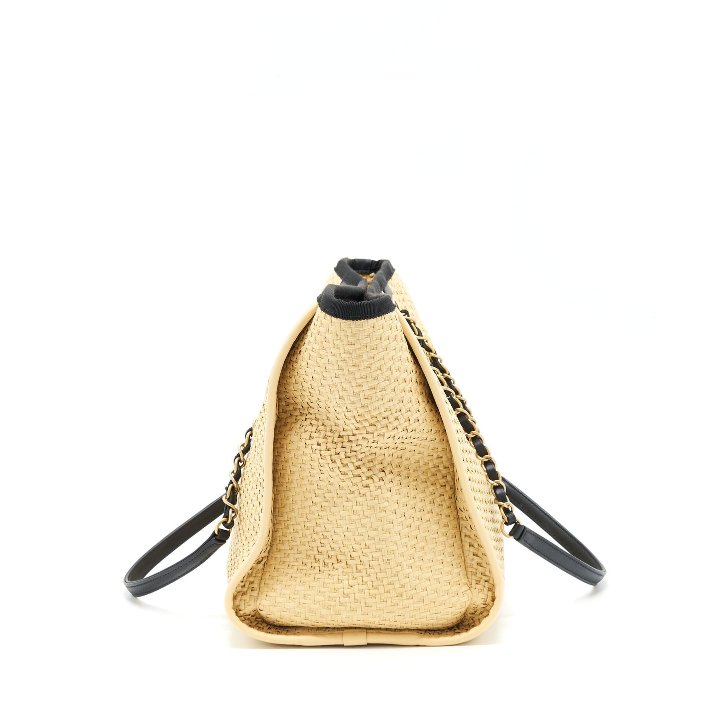 Chanel Gold Raffia Deauville Tote Bag