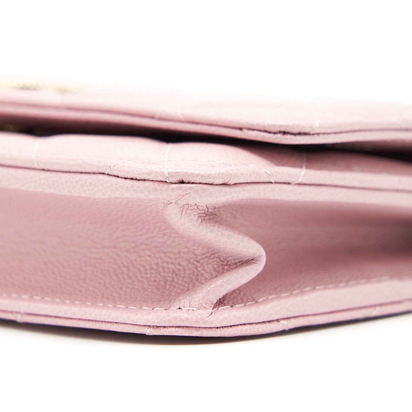 Chanel 22B Wallet On Chain With Detail CC Logo Caviar Light Pink NJ523 L(Microchip)