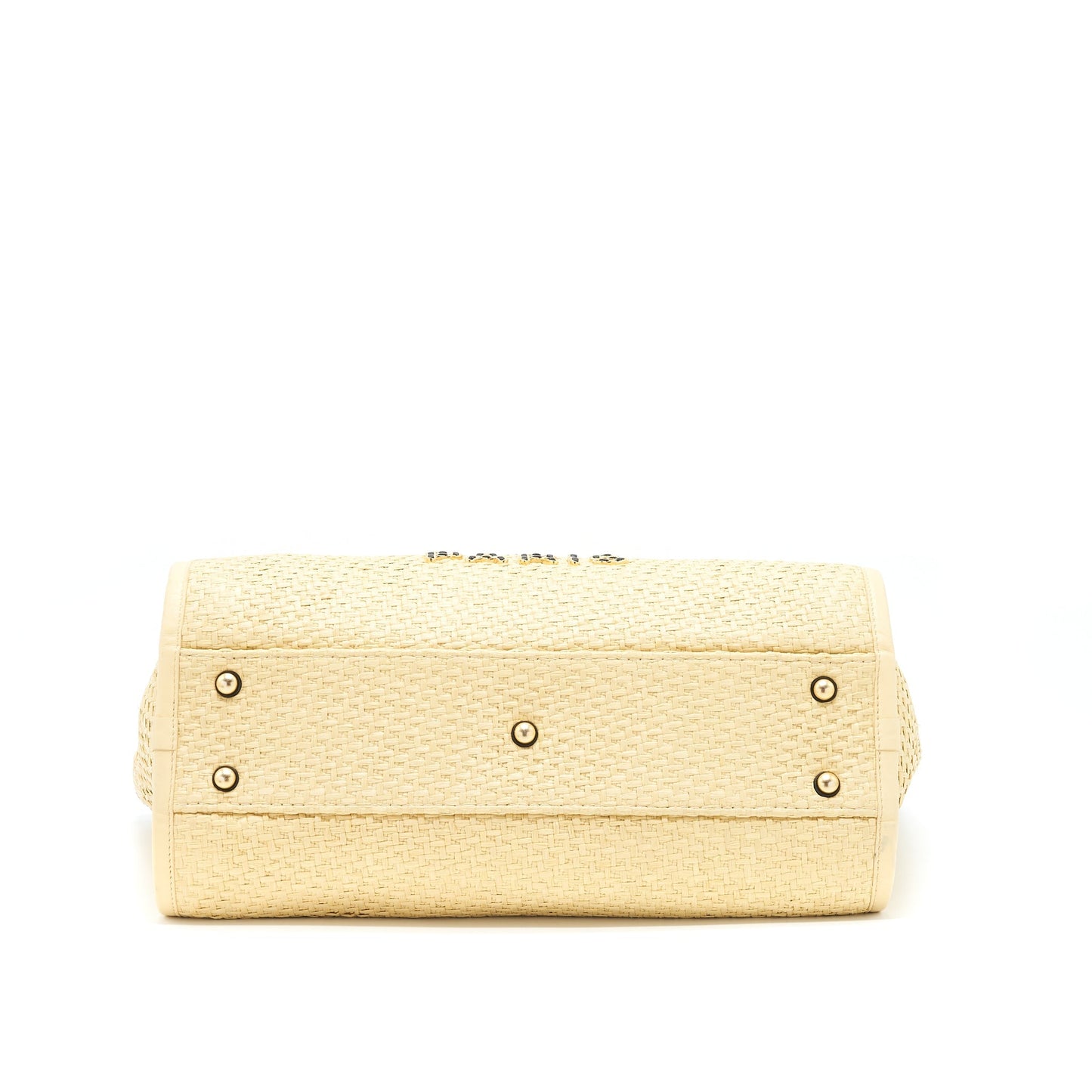 Chanel Gold Raffia Deauville Tote Bag