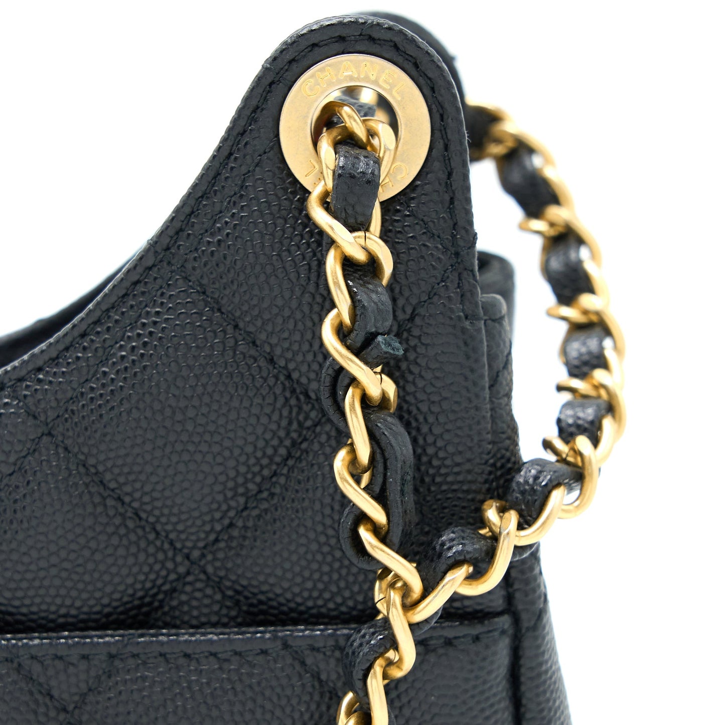 Chanel Small Hobo Bag Caviar Black  (Microchip)