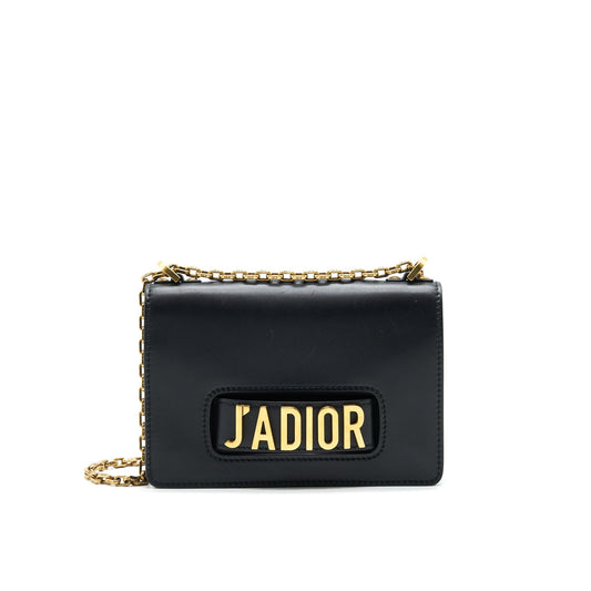 Dior J'adior Medium Flap Purse with Chain Black