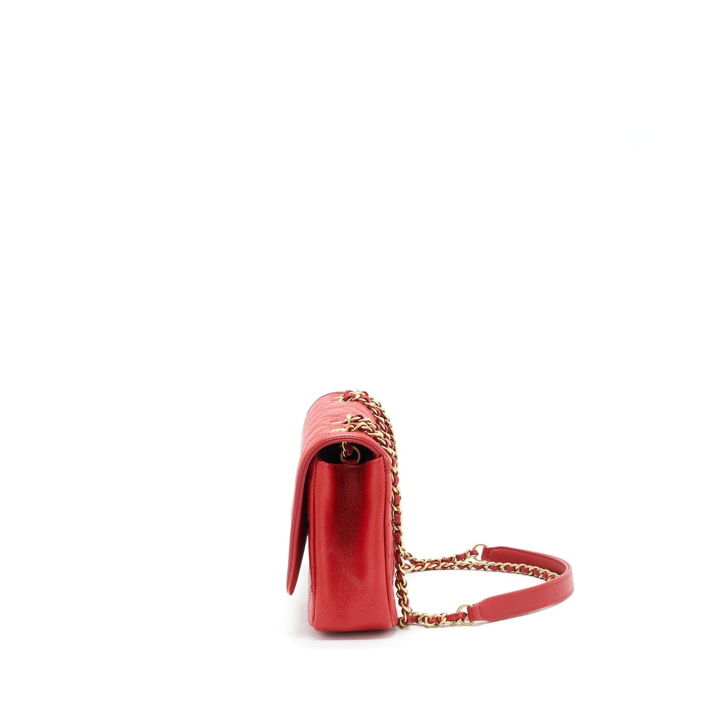 Chanel Filigree Flap Bag Caviar Red