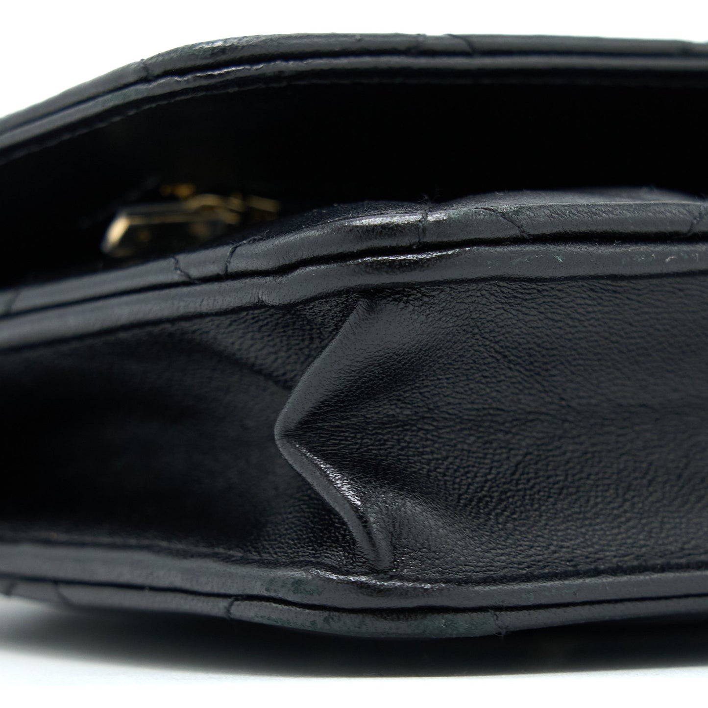 Chanel Ribbon Wallet On Chain Lambskin Black L (Microchip)