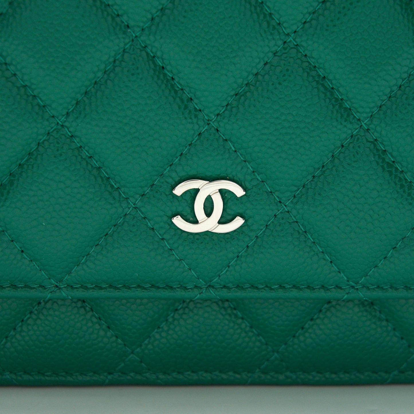 Chanel Classic Wallet On Chain Caviar Green
