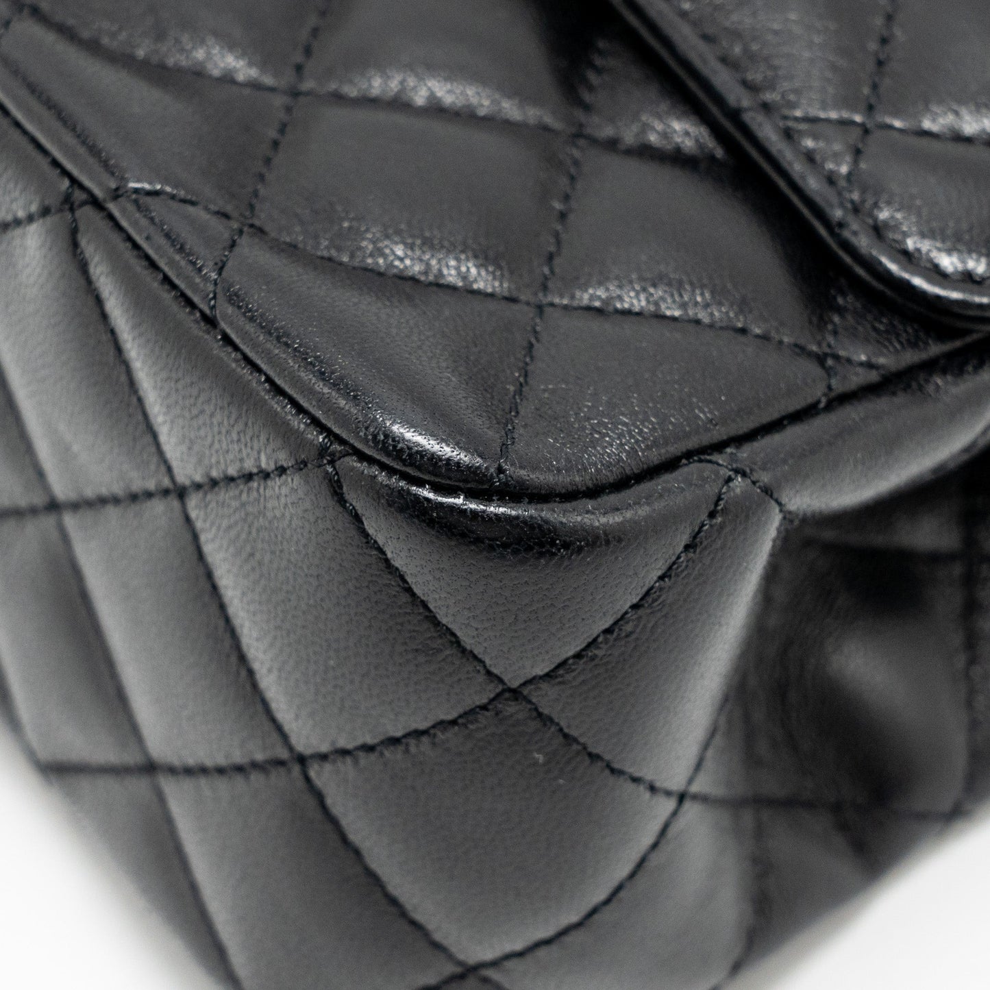 Chanel 23a Crystal Top Handle Flap Bag Shiny Lambskin Black L(microchip)