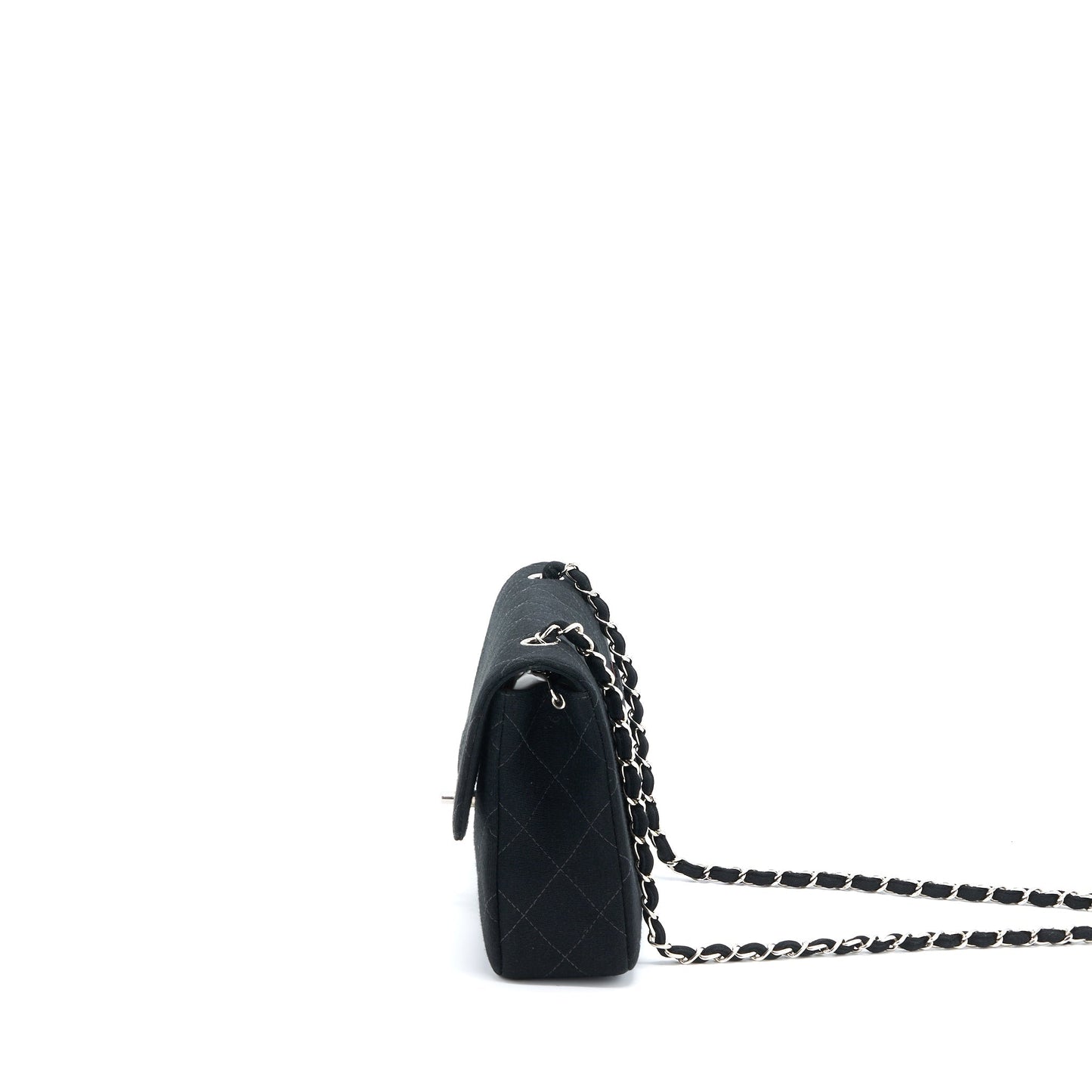 Chanel  Medium Single Flap Bag Fabric Black